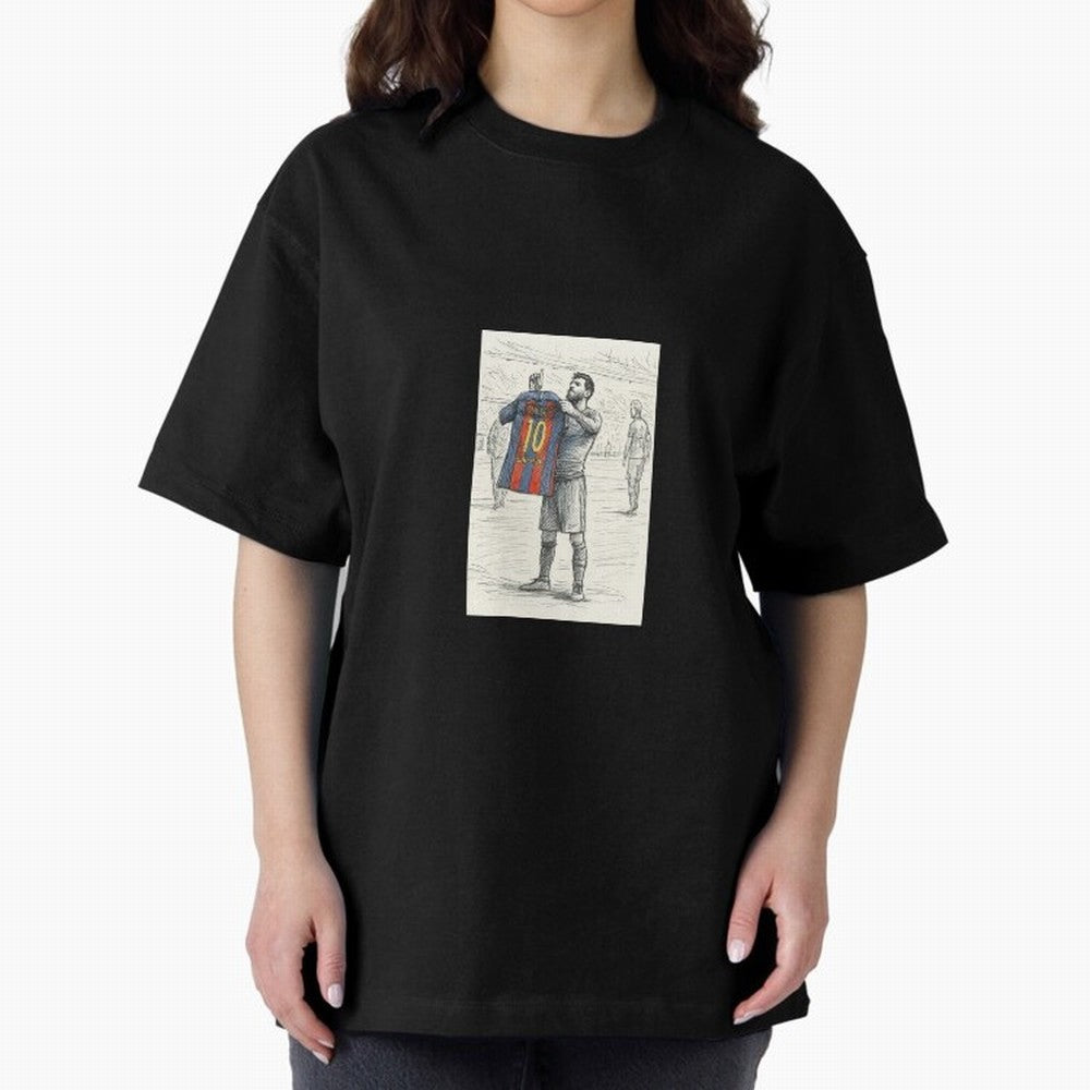 Lionel Messi Iconic Celebration Urban Sketch Classic T-Shirt Mark FIFA World Cup 2026 Inspired by Mbappe, Germany Energy, Sports Nostalgia, International Competition, Famous Players and Unforgettable Victories; Perfect for Supporters Who Want Bold