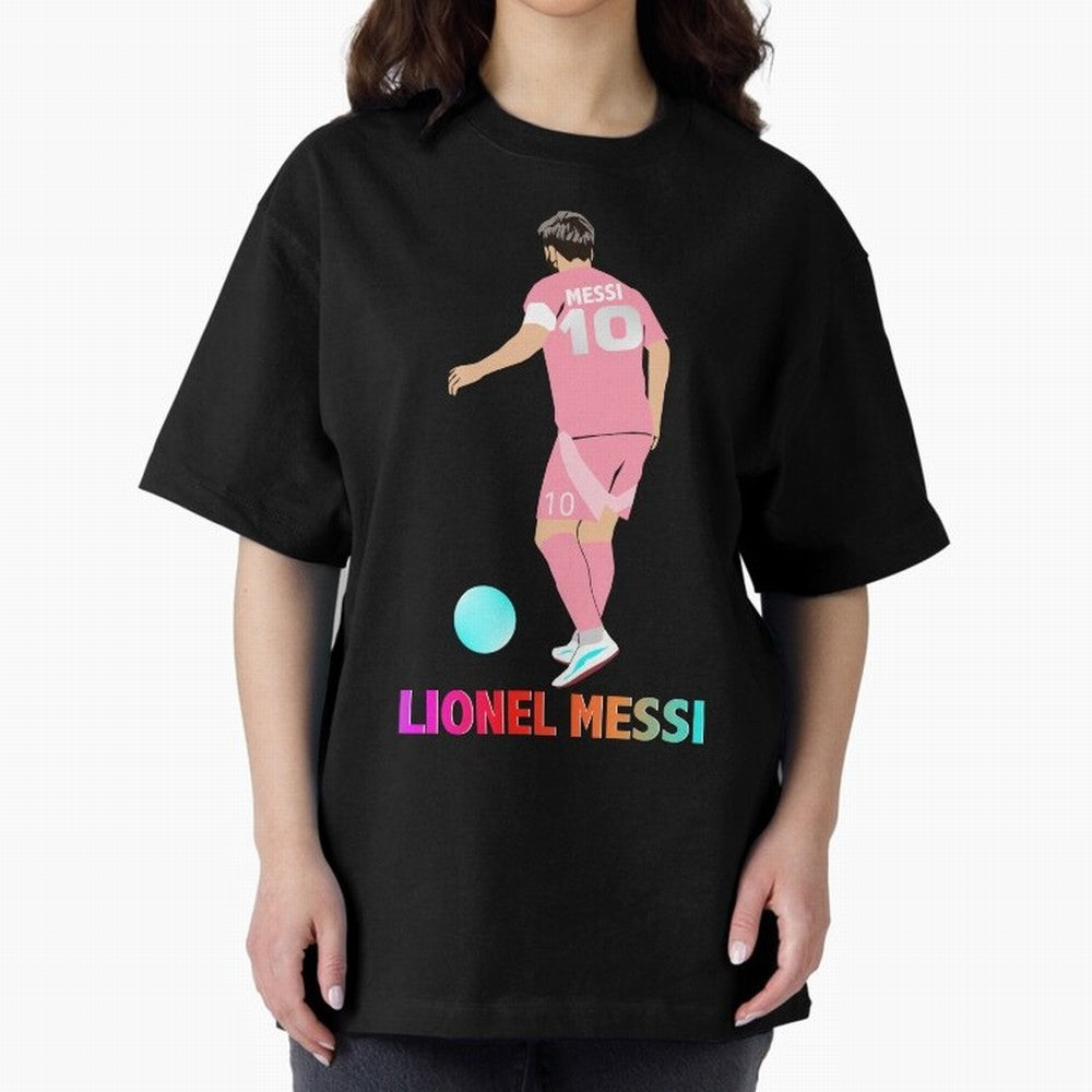 Lionel Messi illustration Oversized T-Shirt Follow the Final Road of Match Day Hype around FIFA World Cup 2026 USA Canada Mexico, Messi, CR7 and Mbappe, Portugal, Soccer Culture, Superstar Moments, National Team Dreams and Competitive Fire; Created