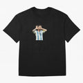 Lionel Messi Argentina Celebration Sticker Oversized T-Shirt Represent Match Day Hype around FIFA World Cup 2026, Neymar, Portugal, Champion Mindset, Group Stage Buzz, Knockout Tension and Passionate Fan Culture; Ideal for Passionate Fans Who Love