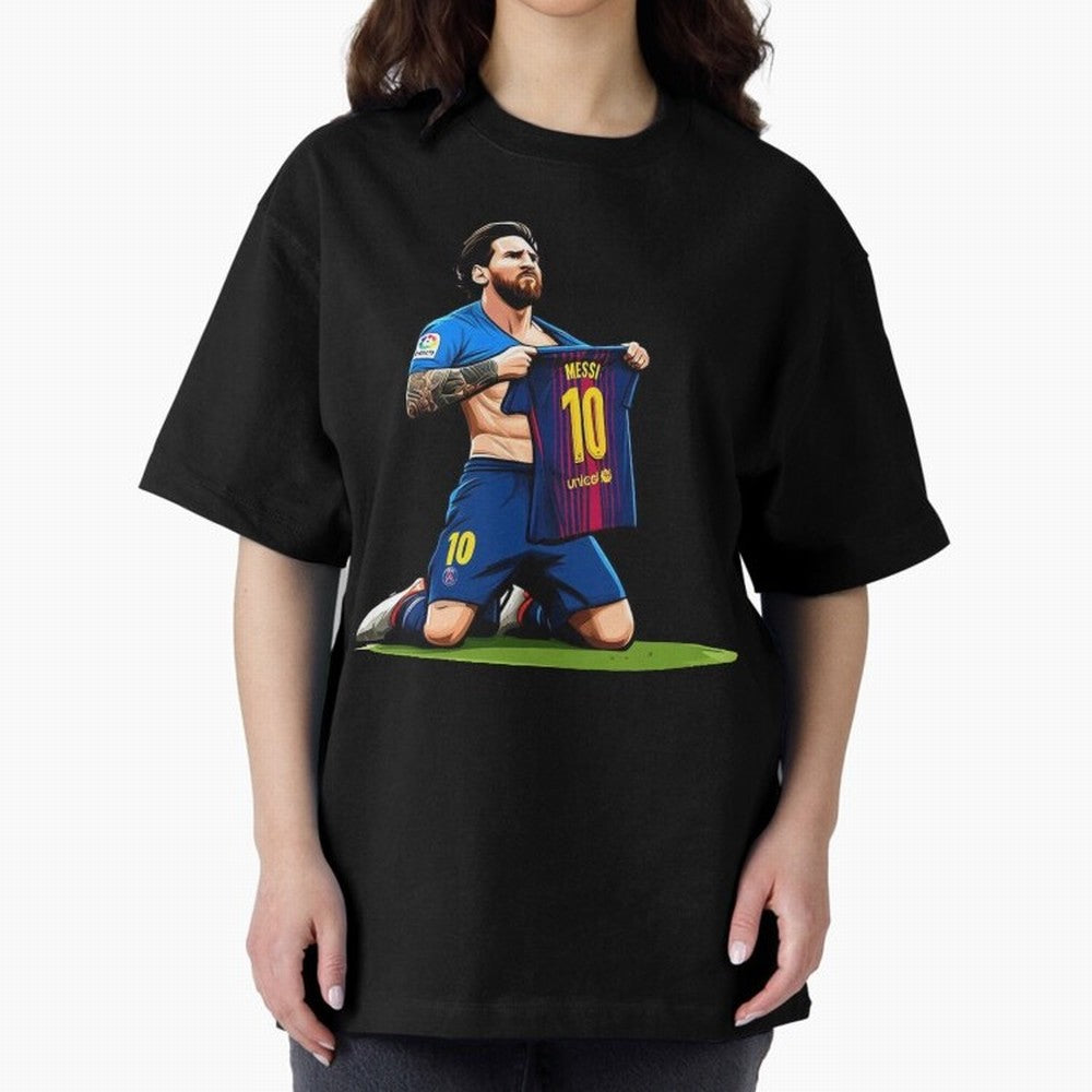 Lionel Messi's Barcelona T-Shirt 10 Classic T-Shirt Spotlight the FIFA World Cup 2026 USA Canada Mexico Journey through Haaland Highlights, Spain Pride, Global Supporter Spirit, Legendary Goals, National Colors and Tournament Celebration; Perfect