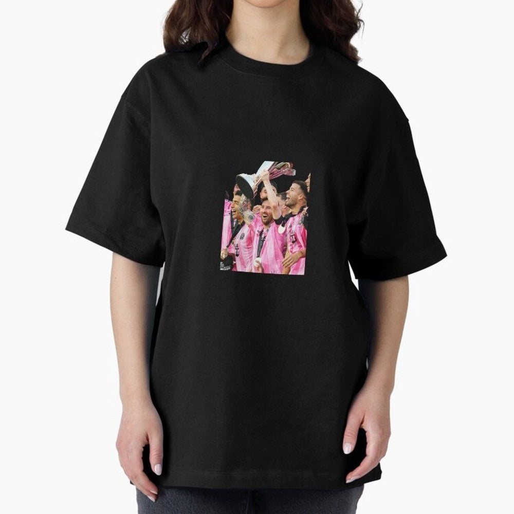 Inter Miami MLS Oversized T-Shirt Celebrate National Team Dreams in Global Football Passion for FIFA World Cup 2026 Group Stage, Made for Messi, Neymar and Mbappe, Brazil, Portugal and Argentina, Retro Football Energy, Iconic Rivalries, Trophy