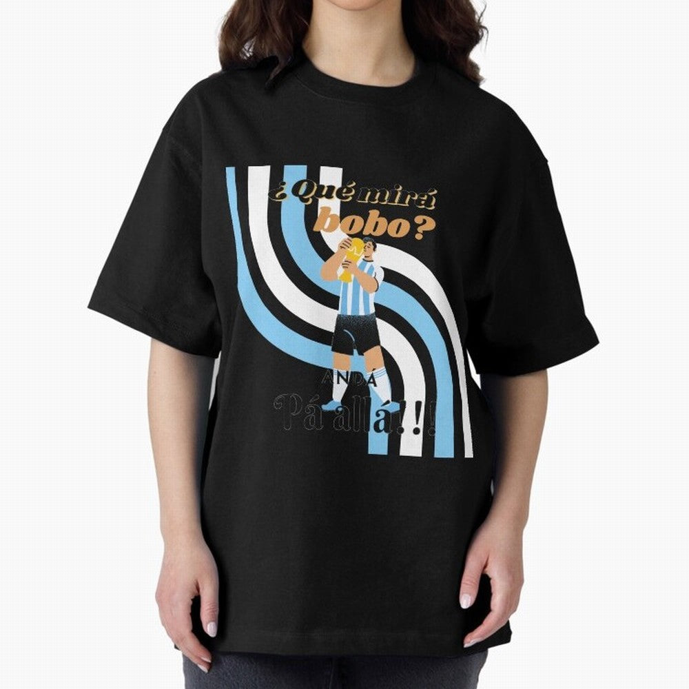 Vintage Messi Argentina Que Mira Bobo Oversized T-Shirt Celebrate the Next Chapter of FIFA World Cup 2026 for Fans of Haaland and Mbappe and France and Portugal, Bringing Champion Mindset, Group Stage Buzz, Knockout Tension and Passionate Fan