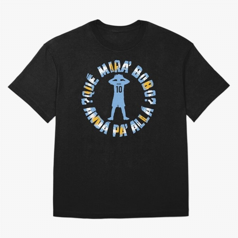 Que Mira, Bobo? - Messi Oversized T-Shirt Cheer for FIFA World Cup 2026 Capturing CR7 and Messi, Brazil Energy, Classic Soccer Heritage, Championship Pressure, Fan Loyalty and International Pride; Made for Die Hard Supporters, Soccer Lovers, Game