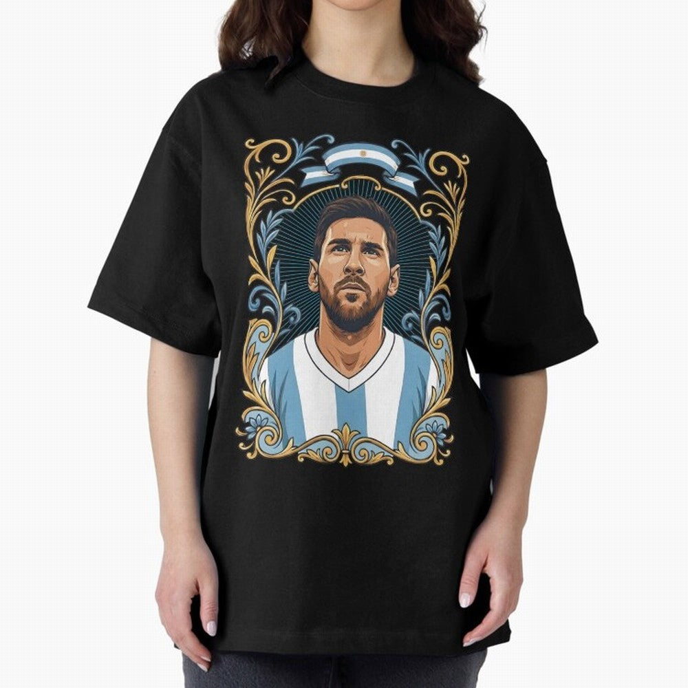 Lionel Messi Argentina Football Legend - Ornate Portrait Classic T-Shirt Bring Global Tournament Vibes to FIFA World Cup 2026 Spirit, Highlighting England, Mbappe, Match Day Excitement, Supporter Culture, Golden Goals and Global Football Passion;