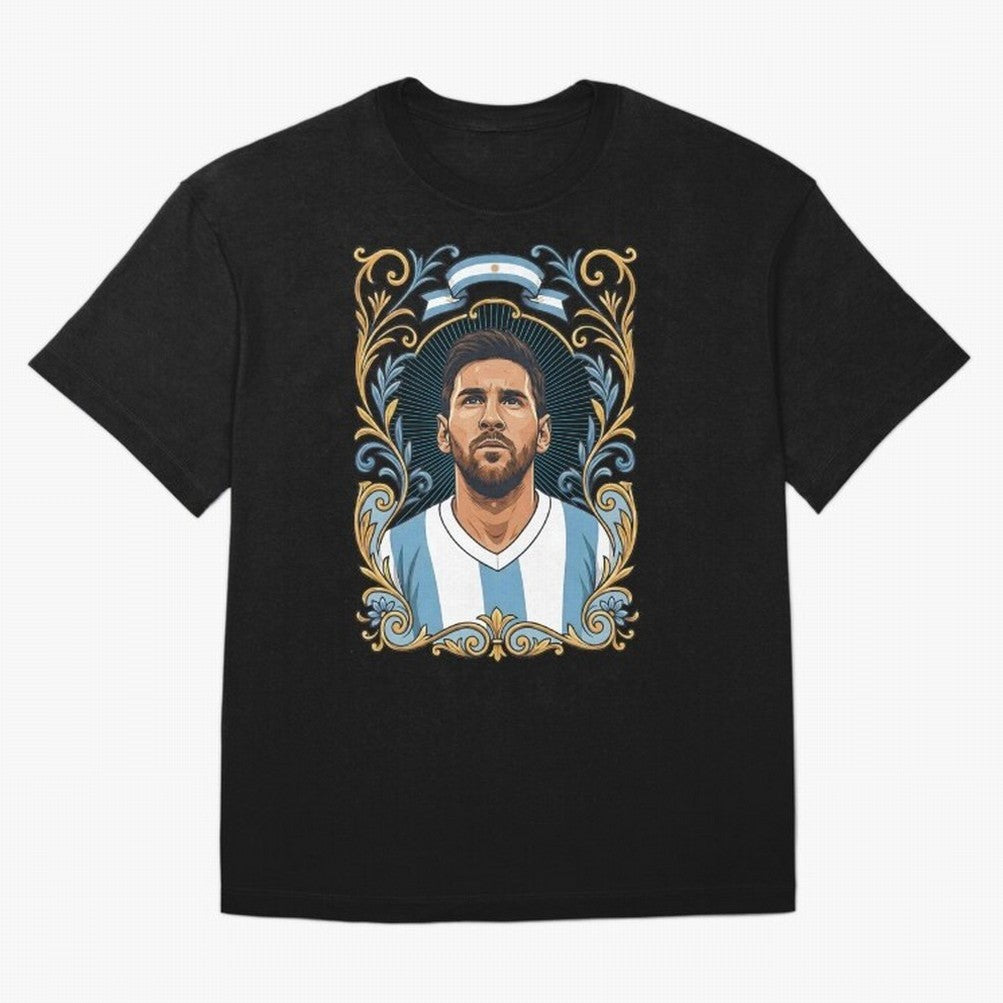 Lionel Messi Argentina Football Legend - Ornate Portrait Classic T-Shirt Bring Global Tournament Vibes to FIFA World Cup 2026 Spirit, Highlighting England, Mbappe, Match Day Excitement, Supporter Culture, Golden Goals and Global Football Passion;