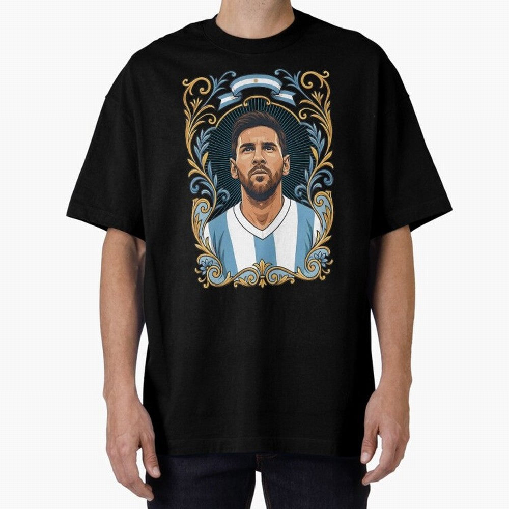 Lionel Messi Argentina Football Legend - Ornate Portrait Classic T-Shirt Bring Global Tournament Vibes to FIFA World Cup 2026 Spirit, Highlighting England, Mbappe, Match Day Excitement, Supporter Culture, Golden Goals and Global Football Passion;