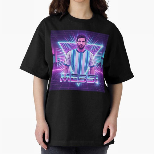 ?Argentina Football Legend Messi Cyberpunk Retro Futurist Design (Version 5) Classic T-Shirt Bring Stadium Energy to FIFA World Cup 2026 Group Stage Connected to Messi, CR7 and Mbappe, Argentina, France and Brazil Energy, Champion Mindset, Group