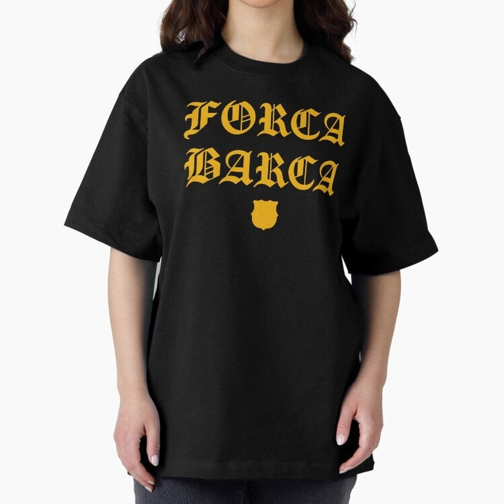 Forca Barca Oversized T-Shirt Show Championship Spirit for Global Football Passion for FIFA World Cup 2026, Built around Mbappe, Germany, Soccer Culture, Superstar Moments, National Team Dreams and Competitive Fire; Created for Match Day Parties,