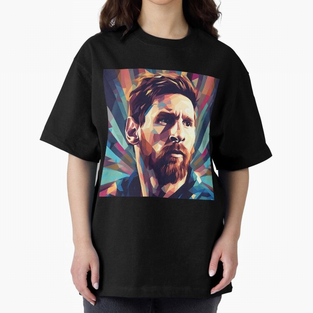 Lionel Messi Portrait Abstract Digital Art Football Player Classic T-Shirt Carry the Colors and Pride of Match Day Hype around FIFA World Cup 2026 USA Canada Mexico, Messi and Cristiano Ronaldo, Germany, Championship Spirit, Famous Goals, Roaring