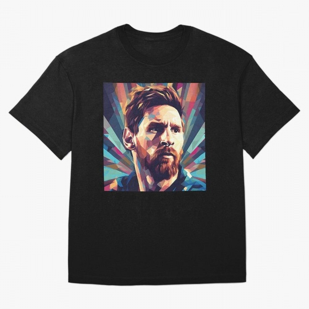 Lionel Messi Portrait Abstract Digital Art Football Player Classic T-Shirt Carry the Colors and Pride of Match Day Hype around FIFA World Cup 2026 USA Canada Mexico, Messi and Cristiano Ronaldo, Germany, Championship Spirit, Famous Goals, Roaring