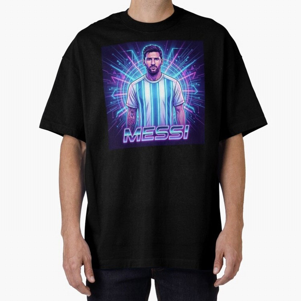 ?Argentina Football Legend Messi Cyberpunk Retro Futurist Design Classic T-Shirt Feel International Energy from Match Day Hype around FIFA World Cup 2026 USA Canada Mexico, Haaland, Germany, Goal Celebration Energy, Supporter Heritage, Football