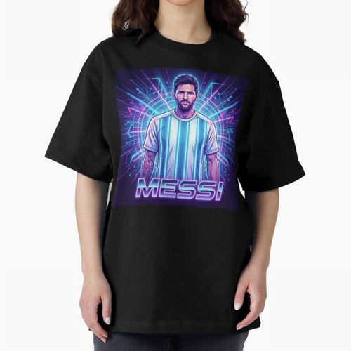 ?Argentina Football Legend Messi Cyberpunk Retro Futurist Design Classic T-Shirt Feel International Energy from Match Day Hype around FIFA World Cup 2026 USA Canada Mexico, Haaland, Germany, Goal Celebration Energy, Supporter Heritage, Football