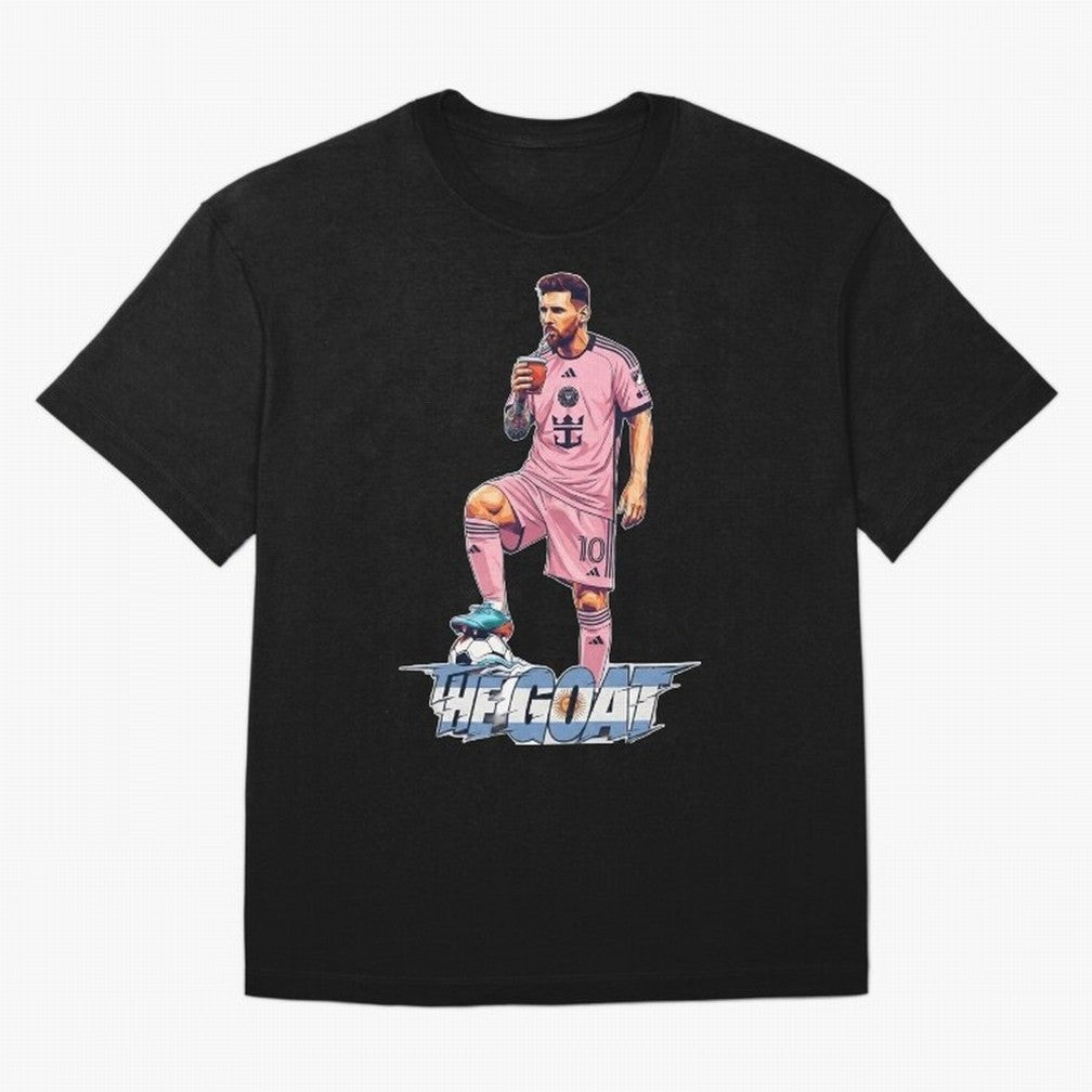 Messi Illustrated Style Drinking Mate ¨C Design by The Goat - Inter Miami Classic T-Shirt Carry the Dream of FIFA World Cup 2026 USA Canada Mexico Celebrating Neymar, Brazil, Portugal and Argentina Energy, Worldwide Fan Energy, Dramatic Goals,