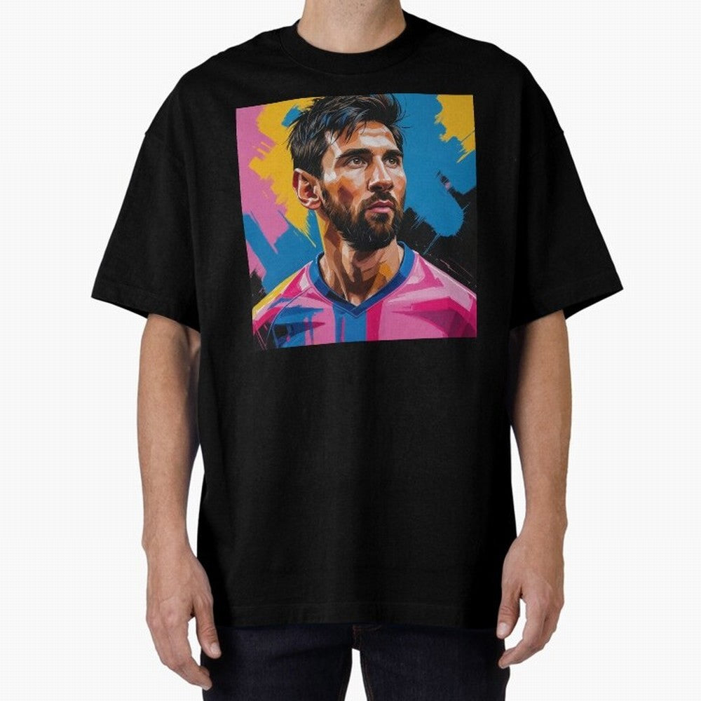 Vibrant Artistic Digital Painting Portrait of Lionel Messi (GOAT) Classic T-Shirt Represent the Passion of Global Football Passion for FIFA World Cup 2026 USA Canada Mexico, Connected to Messi, Neymar and Mbappe, Spain and Netherlands, Stadium