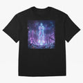Lionel Messi (GOAT) Hologram in Futuristic Cyberpunk City Classic T-Shirt Celebrate National Team Dreams in FIFA World Cup 2026 Group Stage for Fans of Messi and Germany, Bringing Soccer Culture, Superstar Moments, National Team Dreams and