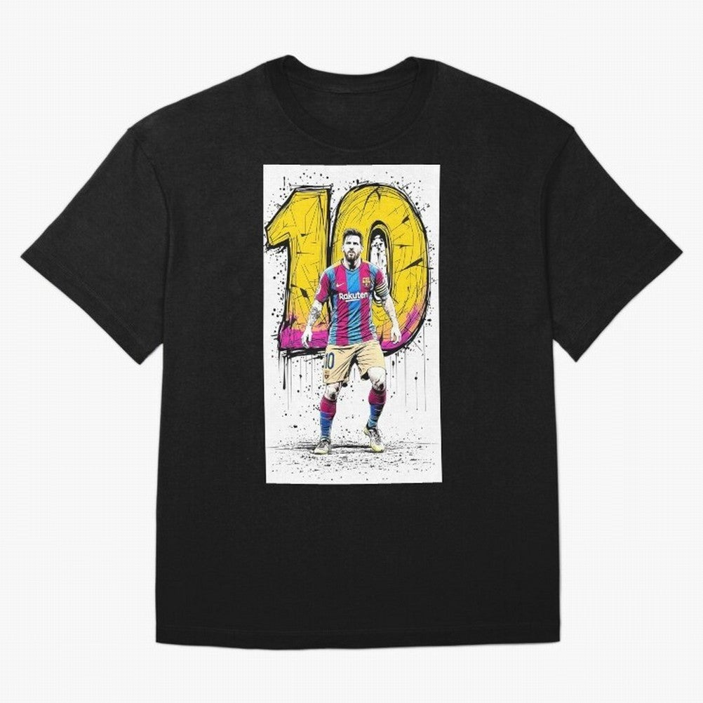 Lionel Messi Barcelona 10 Fan Art Oversized T-Shirt Make Memories around Global Football Passion for FIFA World Cup 2026, Made for CR7, Netherlands, Game Day Rituals, Football Legends, Country Pride and the Road to the Final; Created for Match Day