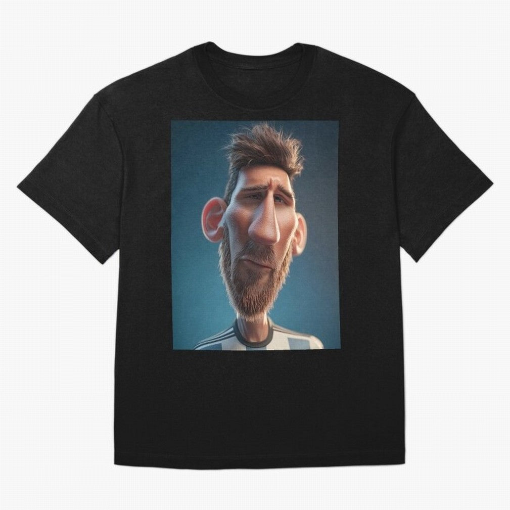 Lionel Messi Funny Soccer Cartoon Football Star Oversized T-Shirt Feel International Energy from Global Football Passion for FIFA World Cup 2026, Connected to CR7, Argentina, France and Brazil, Classic Soccer Heritage, Championship Pressure, Fan