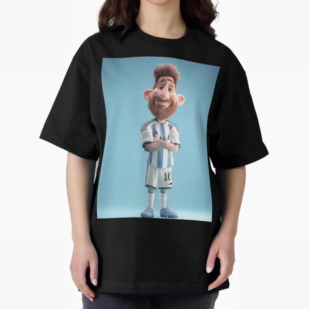 Lionel Messi Soccer Caricature Cartoon Football Legend Classic T-Shirt Celebrate Every Goal in FIFA World Cup 2026 for Fans of Neymar, Haaland and Cristiano Ronaldo and Brazil, Portugal and Argentina, Bringing Football Festival Excitement, Trophy