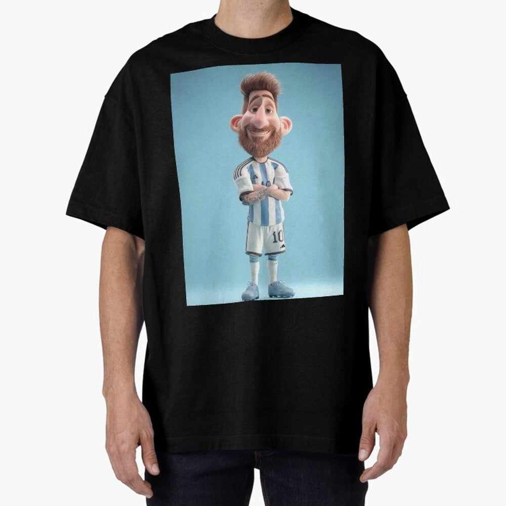 Lionel Messi Soccer Caricature Cartoon Football Legend Classic T-Shirt Celebrate Every Goal in FIFA World Cup 2026 for Fans of Neymar, Haaland and Cristiano Ronaldo and Brazil, Portugal and Argentina, Bringing Football Festival Excitement, Trophy