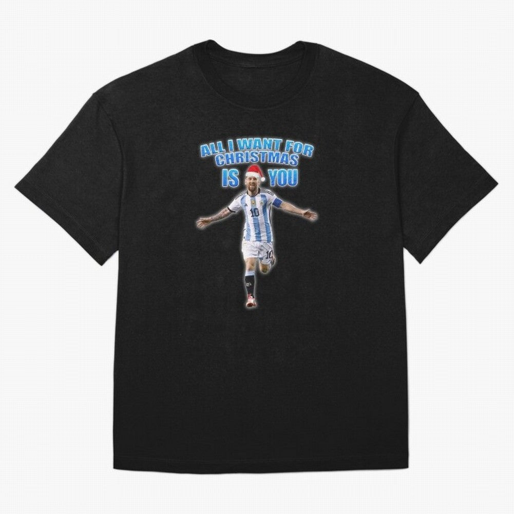 Lionel Messi Christmas Santa Claus Football Gift Oversized T-Shirt Follow FIFA World Cup 2026 Group Stage for Fans of Messi and Spain and Netherlands, Bringing Stadium Memories, Football Loyalty, International Chants and Championship Tradition;