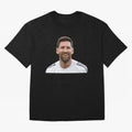 Lionel Messi smiling Oversized T-Shirt Show Fan Pride Across FIFA World Cup 2026 USA Canada Mexico Driven by Neymar, Portugal, Spain and Germany Energy, Stadium Chants, National Pride, Trophy Dreams and Unforgettable Football Memories; Perfect for