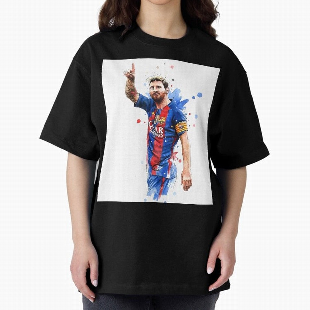 Lionel Messi Barcelona football legend Oversized T-Shirt Showcase FIFA World Cup 2026 Spirit, Built around Argentina and Brazil, Mbappe and Neymar, Championship Spirit, Famous Goals, Roaring Crowds and International Football Unity; Built for