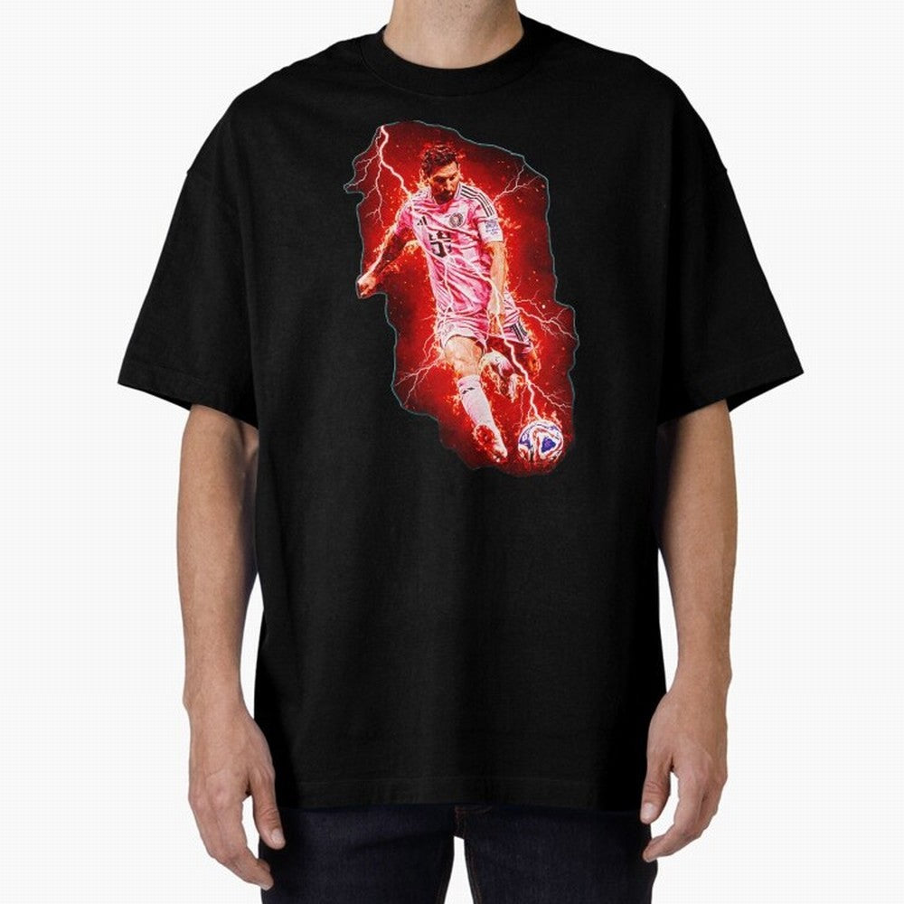 Messi The Goat (HD) High Definition Design | Exclusive Fanart Oversized T-Shirt Follow FIFA World Cup 2026 for Fans of Mbappe and Spain, Bringing Retro Football Energy, Iconic Rivalries, Trophy Chase Drama and Stadium Atmosphere; Perfect for