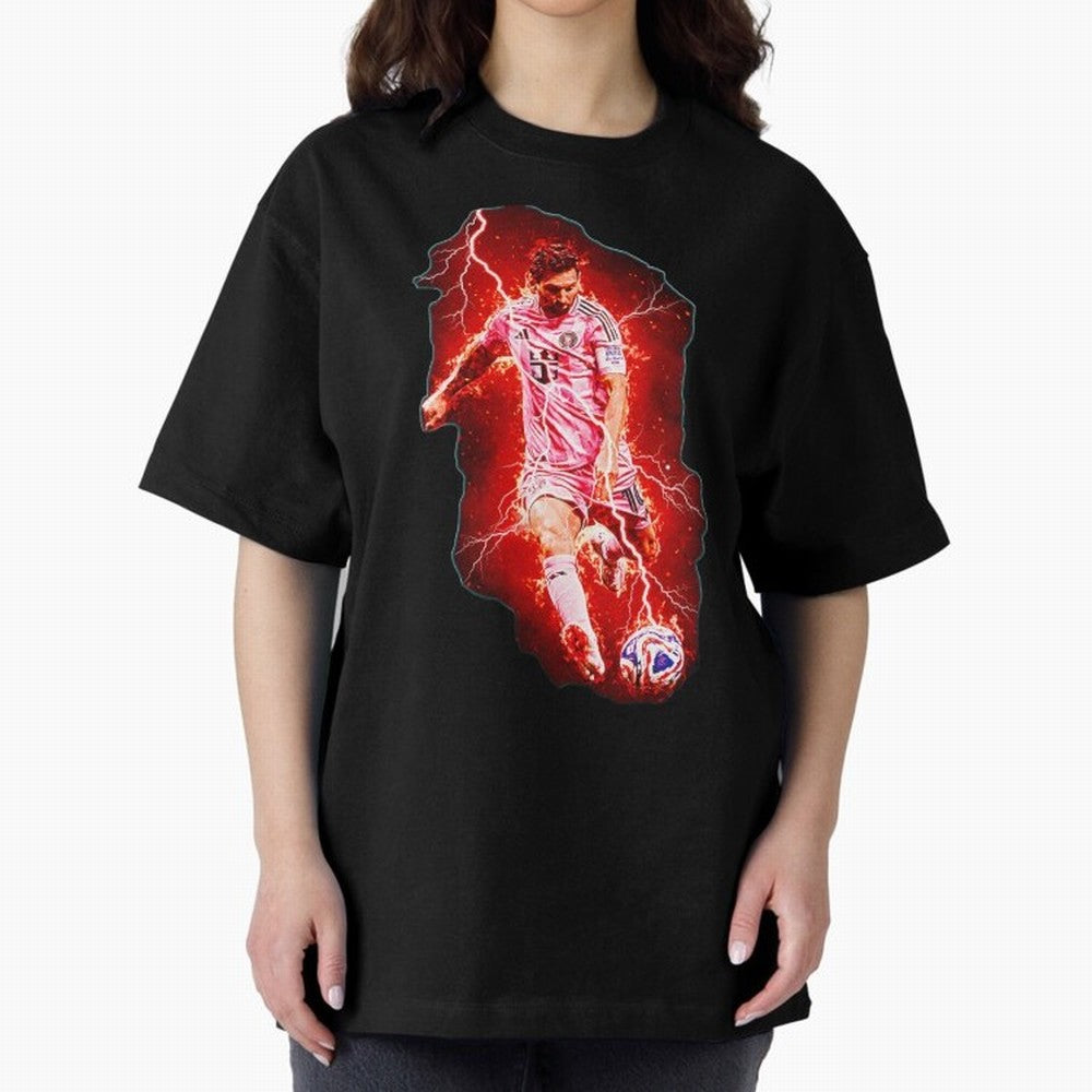 Messi The Goat (HD) High Definition Design | Exclusive Fanart Oversized T-Shirt Follow FIFA World Cup 2026 for Fans of Mbappe and Spain, Bringing Retro Football Energy, Iconic Rivalries, Trophy Chase Drama and Stadium Atmosphere; Perfect for