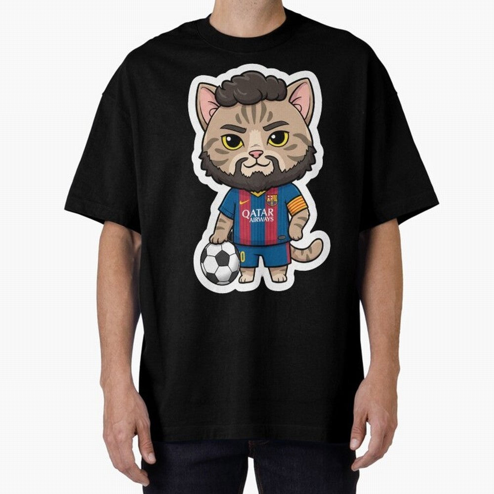 Fcb - Fc Barcelona | Cute Cat Messi with Jersey Barcelona Classic T-Shirt Celebrate the Stars of Global Football Passion for FIFA World Cup 2026 USA Canada Mexico, Filled with Neymar, Haaland and Cristiano Ronaldo, France, Football Passion,