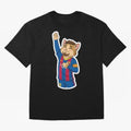 Fcb - Fc Barcelona | Cute Cat Messi with Jersey Barcelona Oversized T-Shirt Fuel Match Day Hype around FIFA World Cup 2026 USA Canada Mexico, Neymar, Spain and Netherlands, Sports Nostalgia, International Competition, Famous Players and