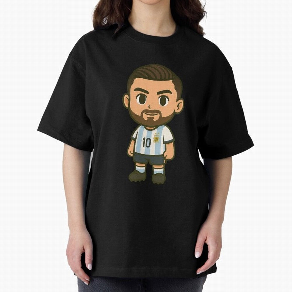 Lionel Messi Cartoon Art Argentina Classic T-Shirt Live the Energy of Match Day Hype around FIFA World Cup 2026 Group Stage, Messi, Neymar and Mbappe, Argentina and Brazil, Sports Nostalgia, International Competition, Famous Players and
