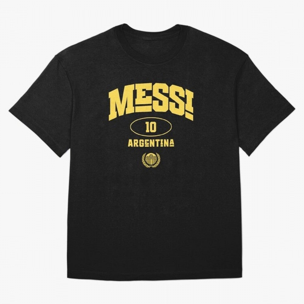 Messi 10: Yellow Text Soccer Legend T-shirt Active T-Shirt Experience the Global Stage of Match Day Hype around FIFA World Cup 2026 Group Stage, Messi, CR7 and Mbappe, Portugal, Spain and Germany, Retro Football Energy, Iconic Rivalries, Trophy