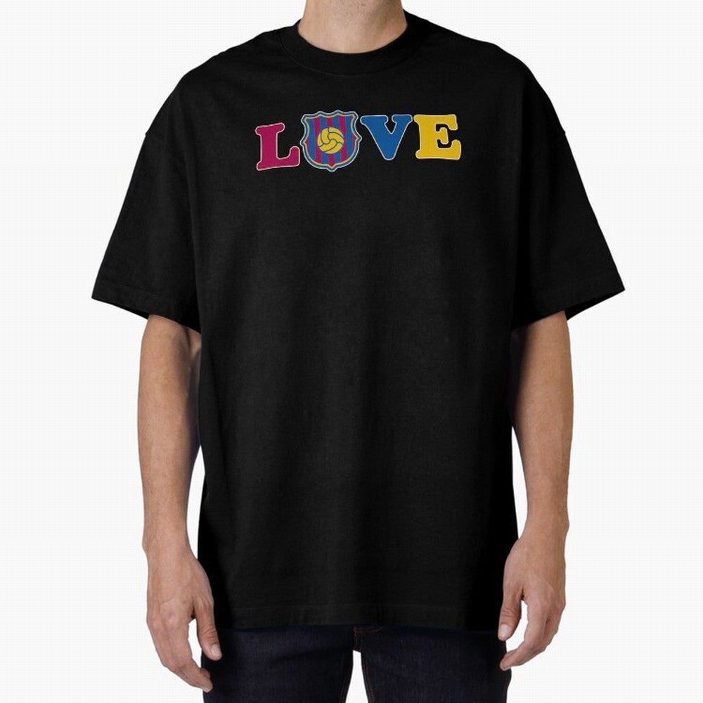 Love Barcelona Oversized T-Shirt Show Match Day Excitement for the FIFA World Cup 2026 USA Canada Mexico Journey through Haaland and Mbappe Highlights, France Pride, Championship Spirit, Famous Goals, Roaring Crowds and International Football