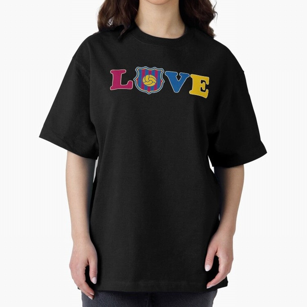 Love Barcelona Oversized T-Shirt Show Match Day Excitement for the FIFA World Cup 2026 USA Canada Mexico Journey through Haaland and Mbappe Highlights, France Pride, Championship Spirit, Famous Goals, Roaring Crowds and International Football