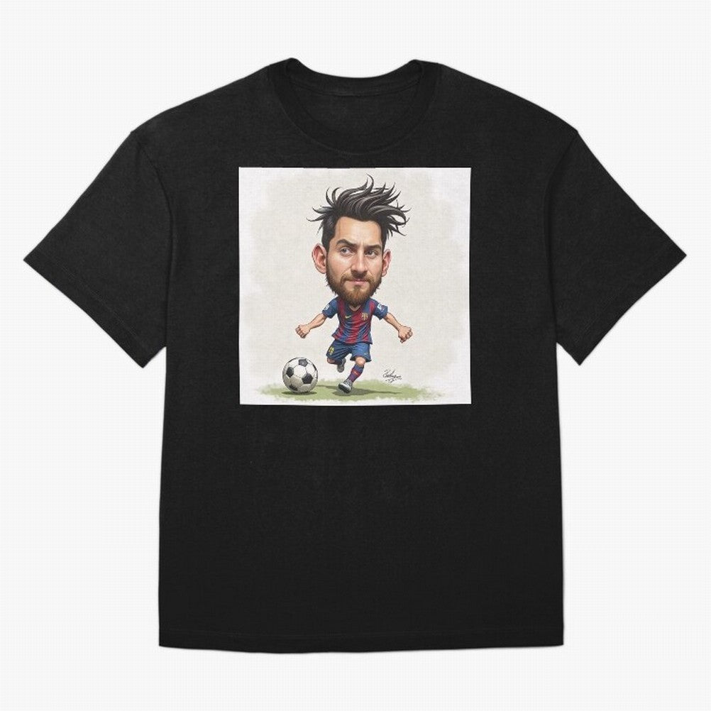 The Little Magician ¨C Caricature of Lionel Messi Oversized T-Shirt Keep the Match Day Mood of FIFA World Cup 2026 Spirit, Filled with Portugal, Spain and Germany, Cristiano Ronaldo, Haaland and CR7, Game Day Rituals, Football Legends, Country