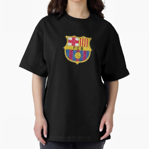 barca glitter logo Oversized T-Shirt Make Your Look Match FIFA World Cup 2026 Group Stage Spirit, Filled with Portugal, Spain and Germany, Mbappe, Tournament Hype, Historic Matchups, Family Viewing Parties and Global Sports Pride; Created for Match