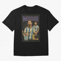 Lionel Messi Retro T-Shirt | 90s Football GOAT Collage Tee Boxy T-Shirt Experience FIFA World Cup 2026 Spirit, Driven by Portugal, Mbappe and Neymar, Retro Football Energy, Iconic Rivalries, Trophy Chase Drama and Stadium Atmosphere; Ideal for Fans