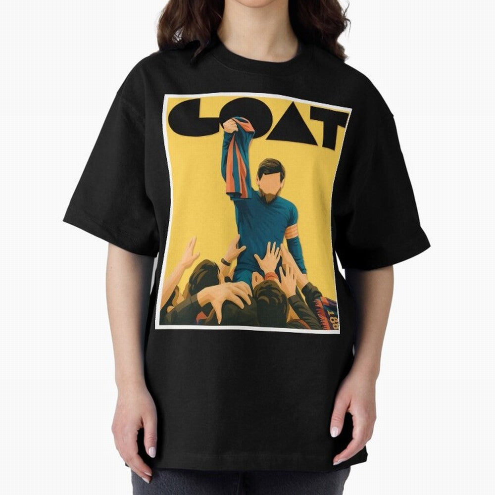 Lionel Messi Men's Football GOAT T-Shirt | Argentina Retro Vintage Messi Shirt Fan Gift Oversized T-Shirt Mark Global Football Passion for FIFA World Cup 2026 USA Canada Mexico, Highlighting Messi and Cristiano Ronaldo, Argentina, France and