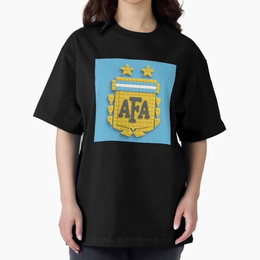 Argentina Blocks Oversized T-Shirt Stand with the FIFA World Cup 2026 USA Canada Mexico Journey through Messi Highlights, Argentina and Brazil Pride, Football Festival Excitement, Trophy Ambitions, Country Rivalries and Star Player Buzz; Ideal for