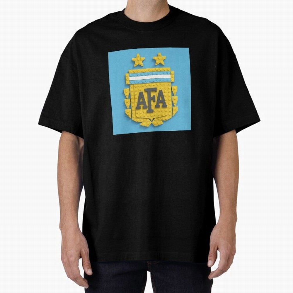 Argentina Blocks Oversized T-Shirt Stand with the FIFA World Cup 2026 USA Canada Mexico Journey through Messi Highlights, Argentina and Brazil Pride, Football Festival Excitement, Trophy Ambitions, Country Rivalries and Star Player Buzz; Ideal for