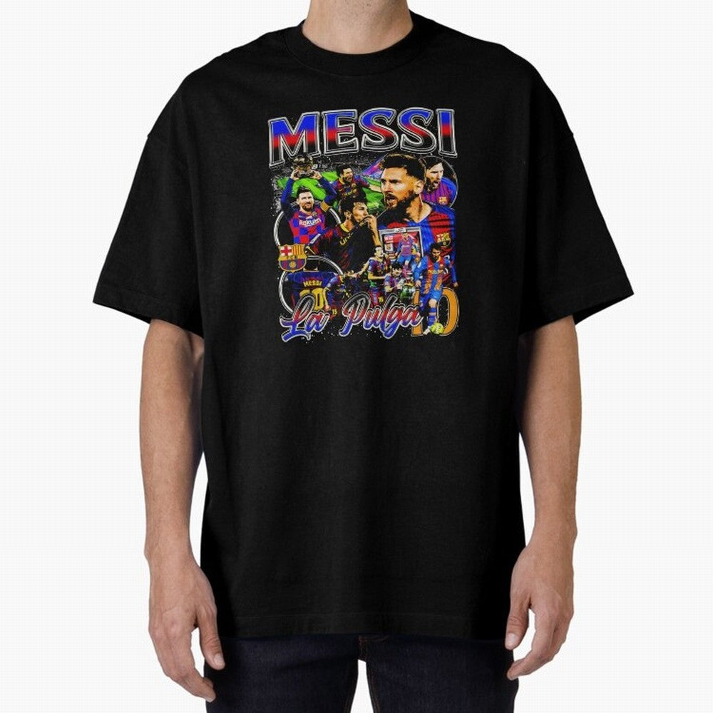 Lionel Messi La Pulga Oversized T-Shirt Remember Iconic Moments from Global Football Passion for FIFA World Cup 2026, Capturing CR7, Brazil, Portugal and Argentina, Soccer Culture, Superstar Moments, National Team Dreams and Competitive Fire; Great