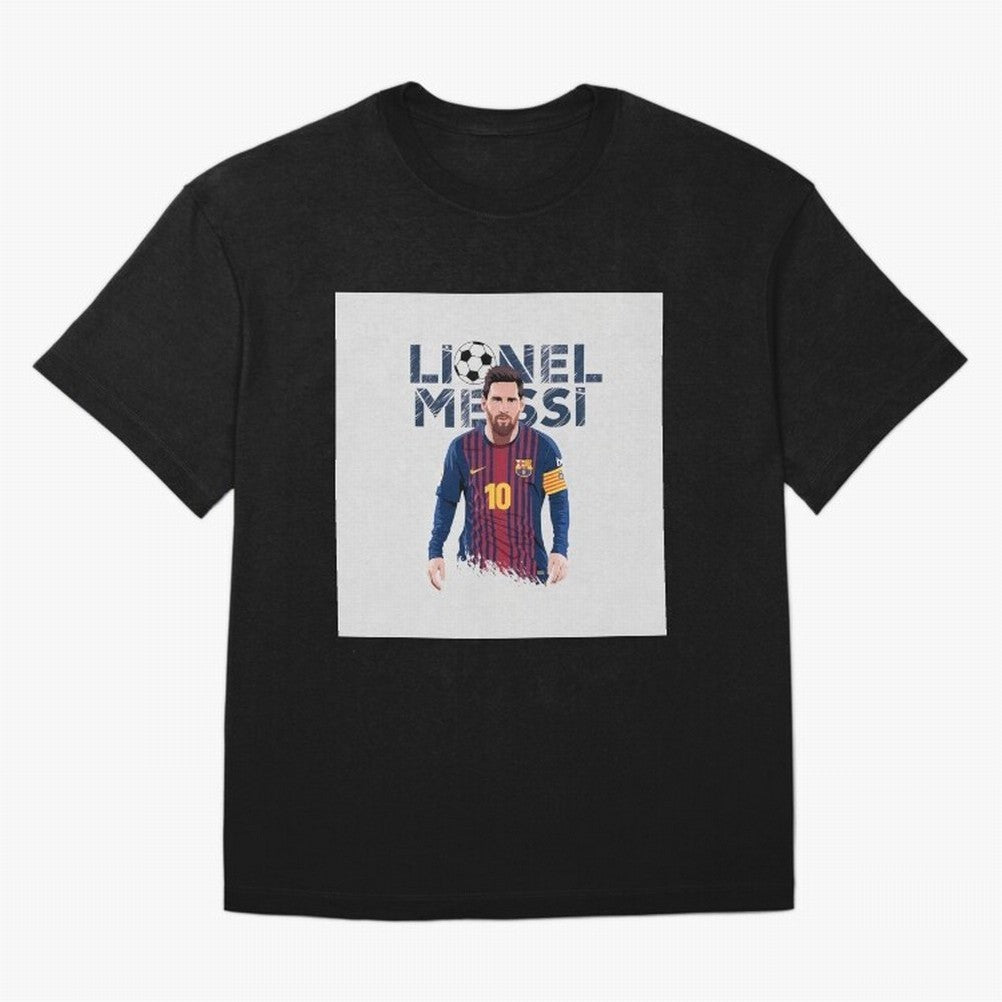 Stylized Lionel Messi Barcelona Illustration ¨C Iconic Football Artwork Oversized T-Shirt Celebrate Every Goal in FIFA World Cup 2026 USA Canada Mexico Spirit, Celebrating England, Cristiano Ronaldo, Stadium Memories, Football Loyalty,