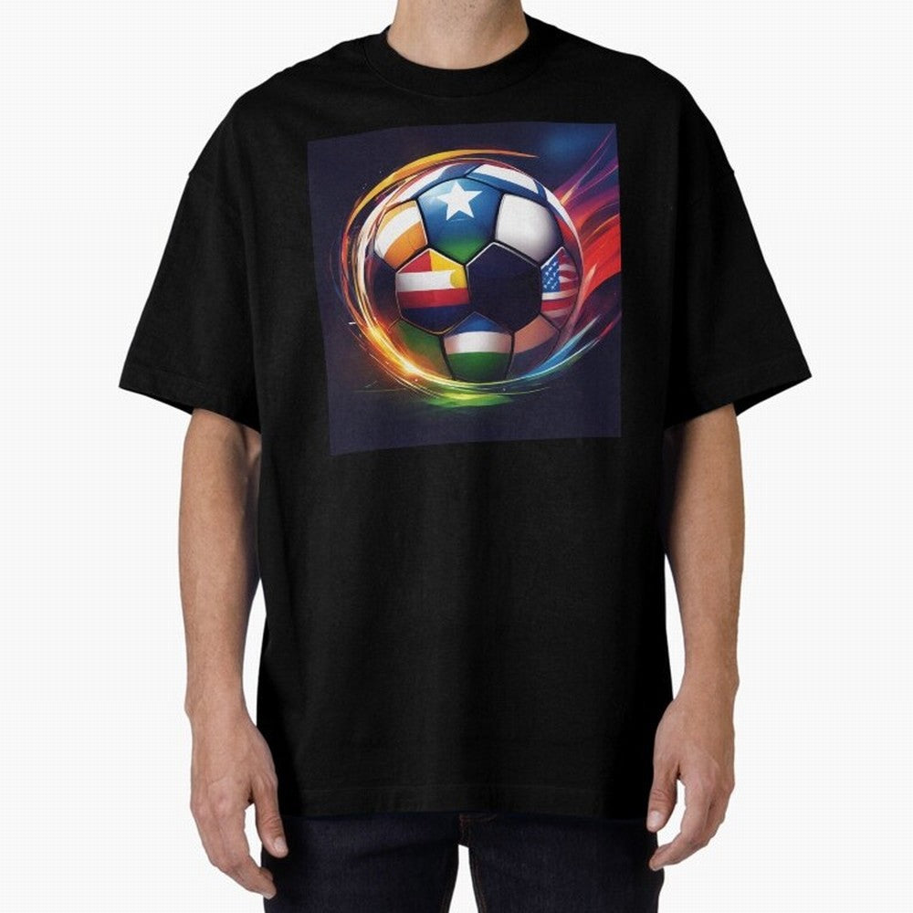 Soccer 2 Oversized T-Shirt Capture Stadium Memories from the FIFA World Cup 2026 Group Stage Journey through Cristiano Ronaldo Highlights, France and Portugal Pride, Soccer Culture, Superstar Moments, National Team Dreams and Competitive Fire;