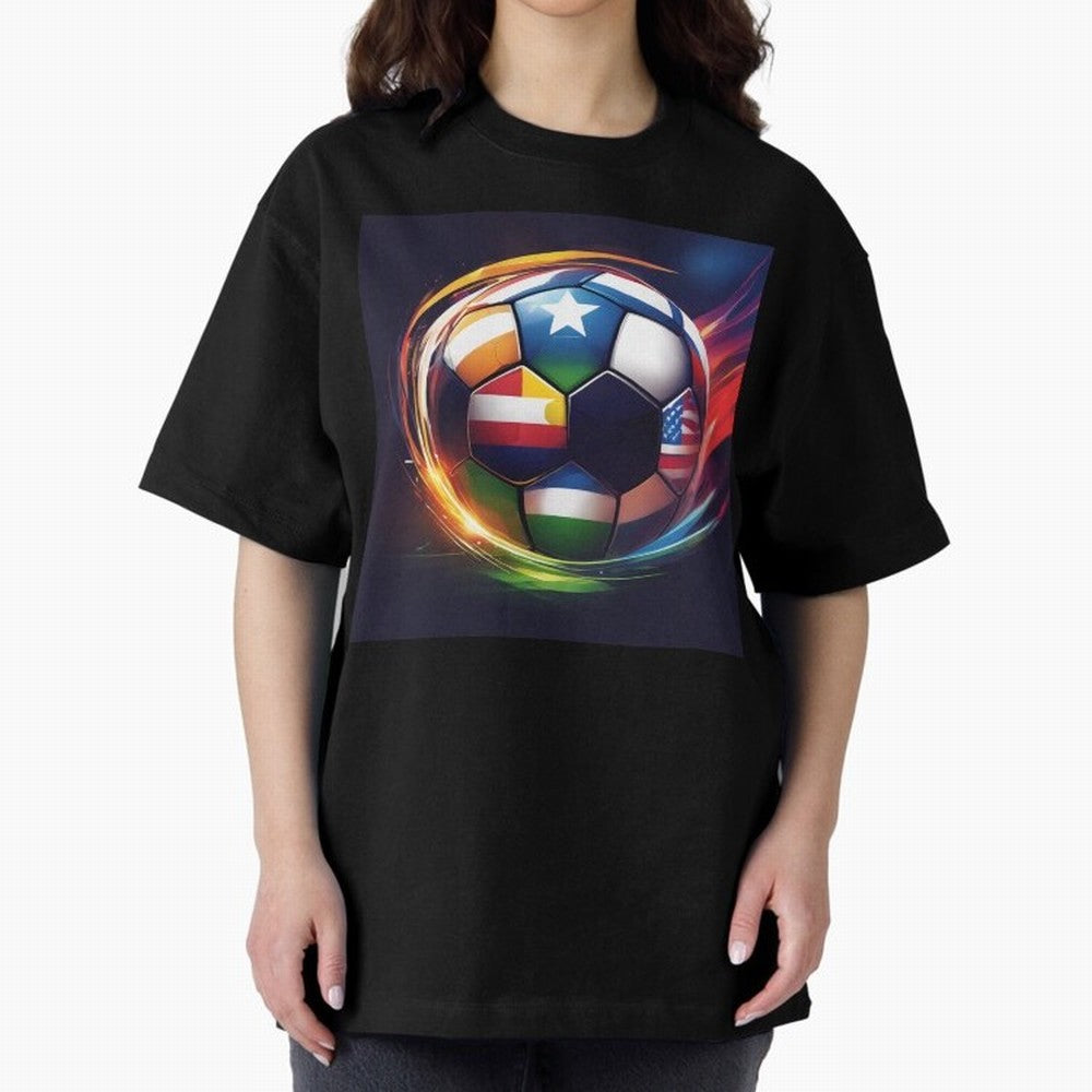 Soccer 2 Oversized T-Shirt Capture Stadium Memories from the FIFA World Cup 2026 Group Stage Journey through Cristiano Ronaldo Highlights, France and Portugal Pride, Soccer Culture, Superstar Moments, National Team Dreams and Competitive Fire;