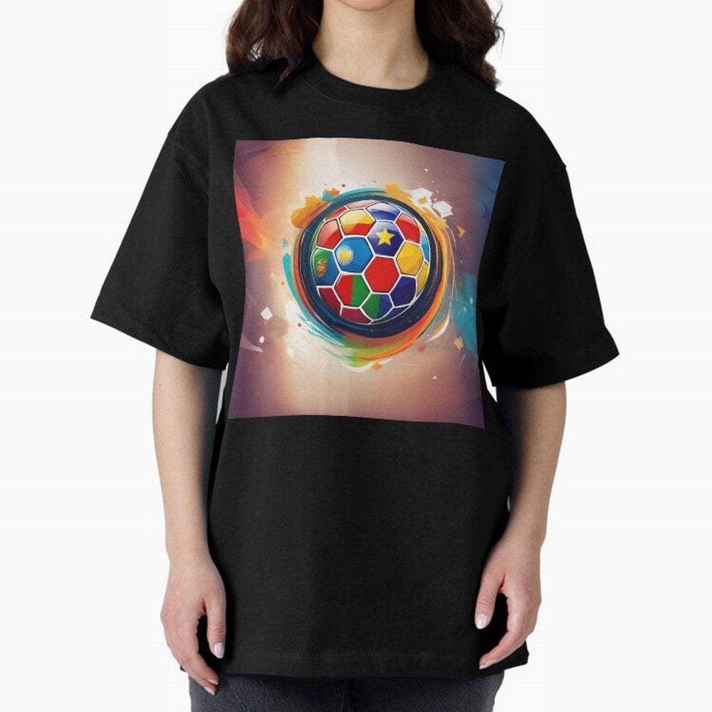 soccer 1 Oversized T-Shirt Share the Excitement of FIFA World Cup 2026 USA Canada Mexico Spirit, Featuring Argentina, Cristiano Ronaldo, Fan Favorite Moments, National Team Passion, Big Match Drama and Soccer History; Perfect for Fans, Collectors,