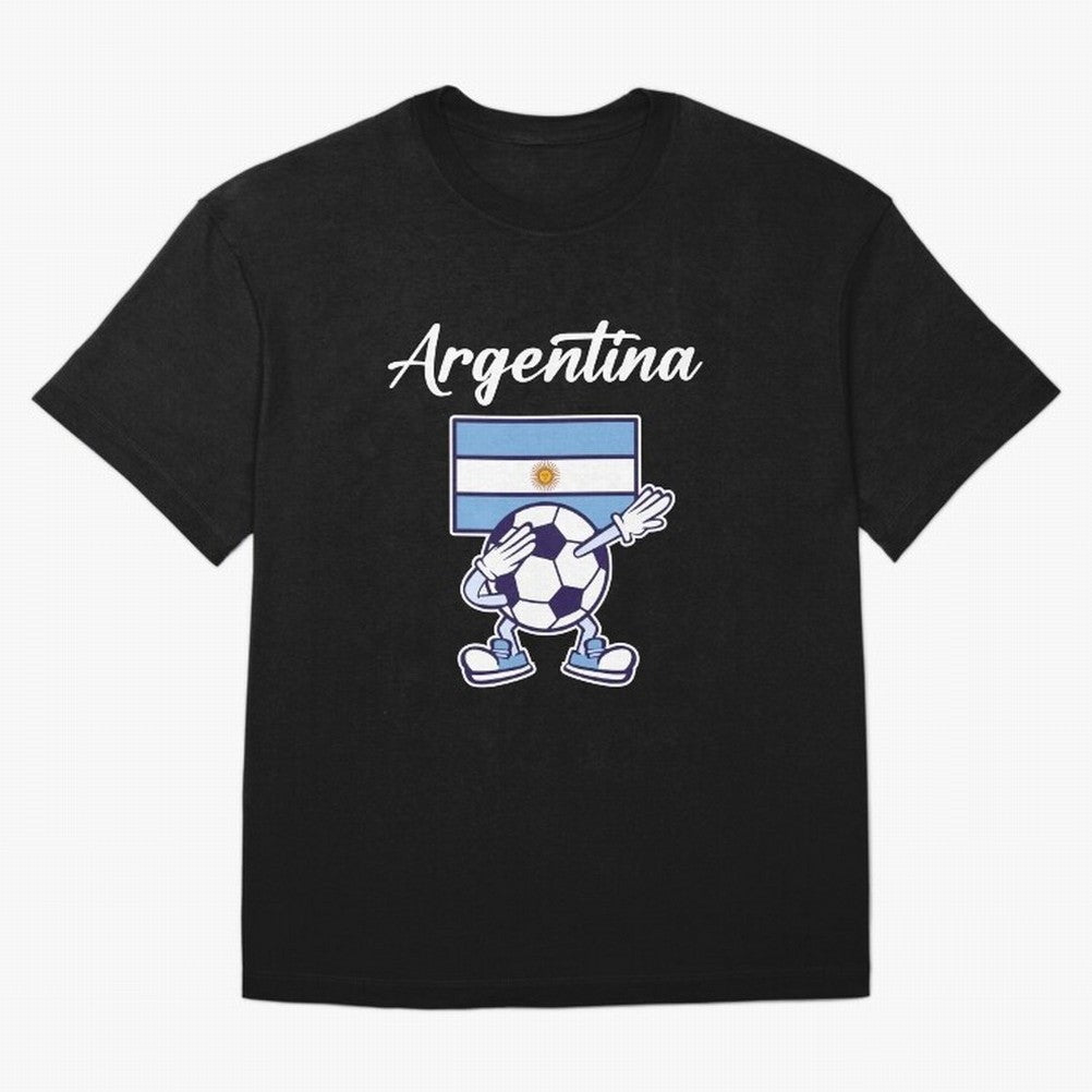 ARGENTINA - Dabbing Football Soccer Ball - ARGENTINA Oversized T-Shirt Show Your Love for FIFA World Cup 2026 USA Canada Mexico Spirit, Highlighting France and Portugal, Mbappe, Championship Spirit, Famous Goals, Roaring Crowds and International