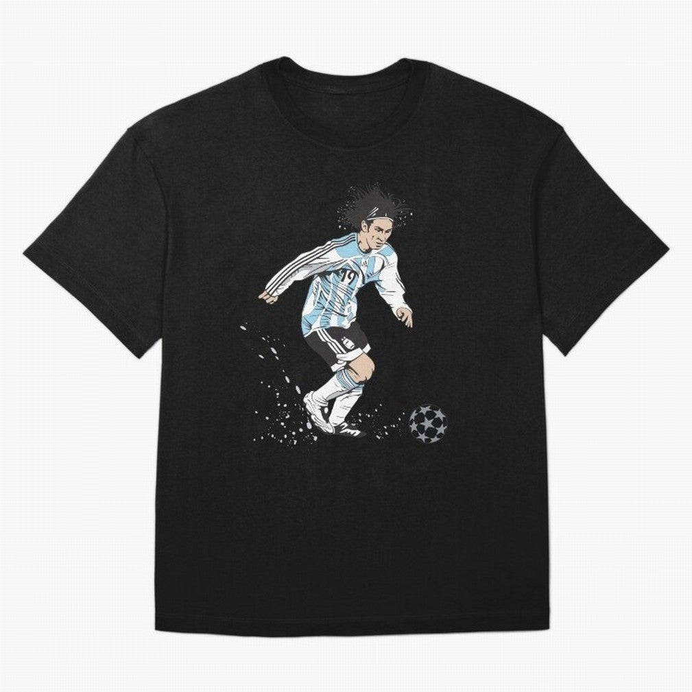 Lionel Messi runner Oversized T-Shirt Create Match Day Hype around FIFA World Cup 2026, Messi and Cristiano Ronaldo, France and Portugal, Tournament Hype, Historic Matchups, Family Viewing Parties and Global Sports Pride; Ideal for Fans Who Follow
