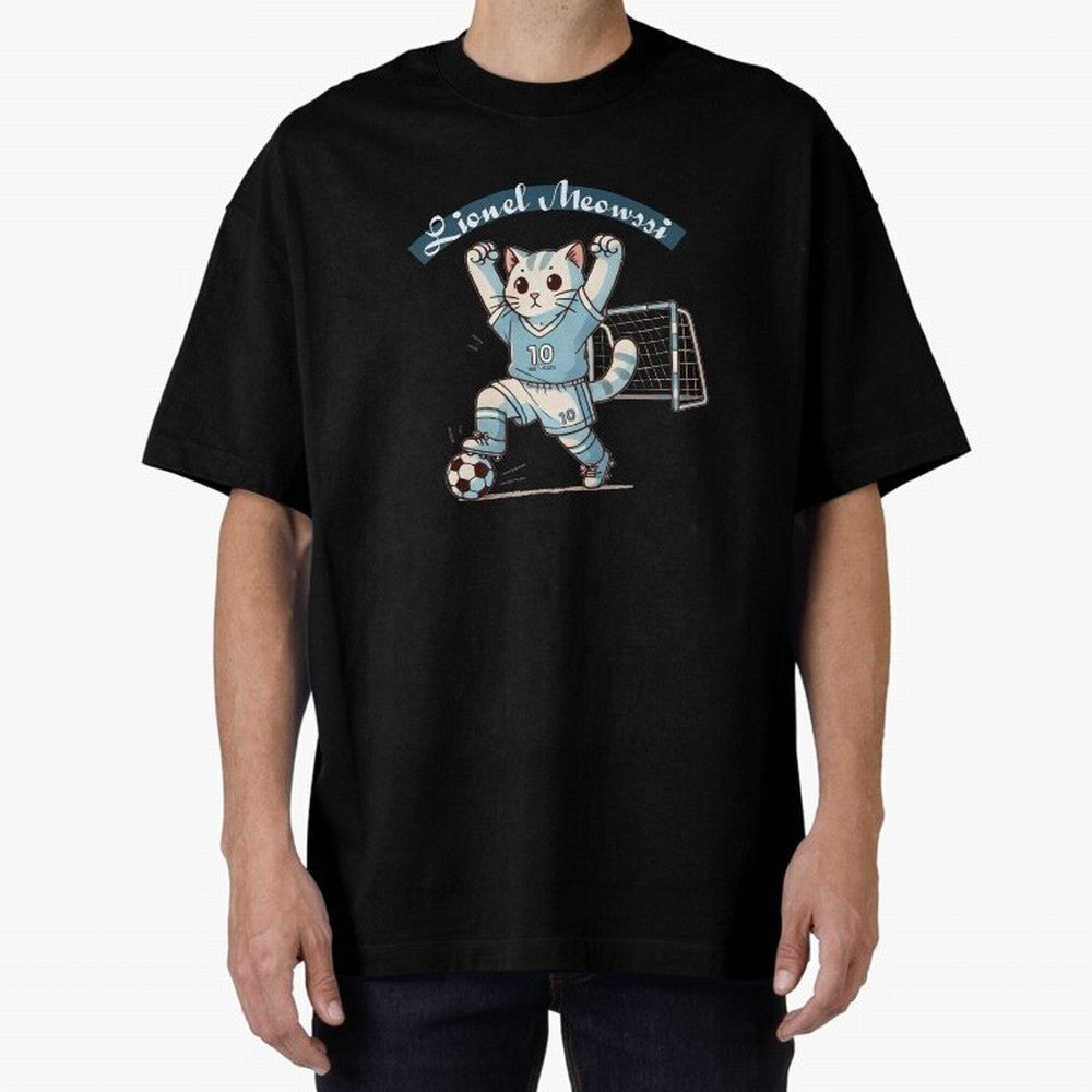 Lionel Meowssi Oversized T-Shirt Treasure the FIFA World Cup 2026 Group Stage Journey through CR7 Highlights, England Pride, Football History, Final Match Energy, Crowd Noise and Once in a Lifetime Moments; Ideal for Passionate Fans Who Love