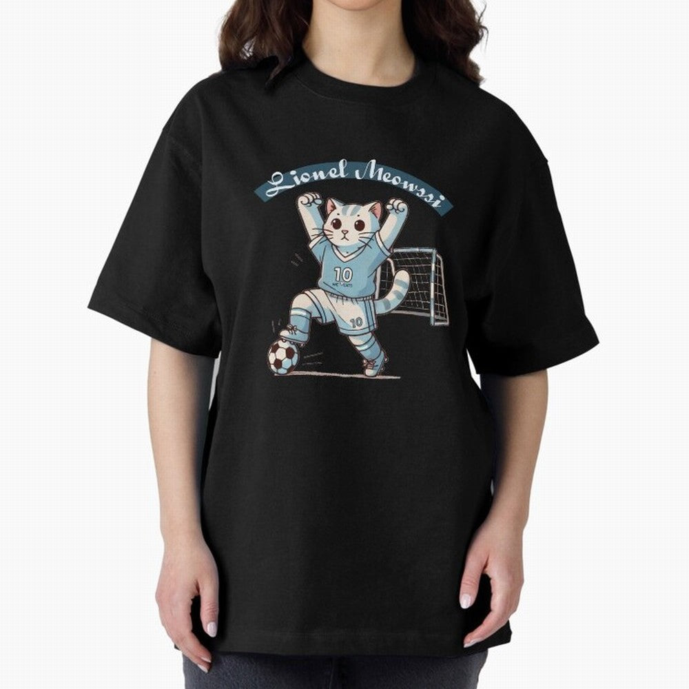 Lionel Meowssi Oversized T-Shirt Treasure the FIFA World Cup 2026 Group Stage Journey through CR7 Highlights, England Pride, Football History, Final Match Energy, Crowd Noise and Once in a Lifetime Moments; Ideal for Passionate Fans Who Love