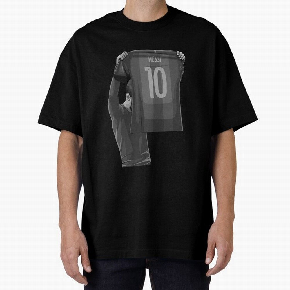 Lionel Messi Black and White Version Oversized T-Shirt Celebrate Rivalries and Pride in FIFA World Cup 2026 USA Canada Mexico Spirit, Connected to England, France and Netherlands, Mbappe, Football Passion, Legendary Performances, Festival Vibes and